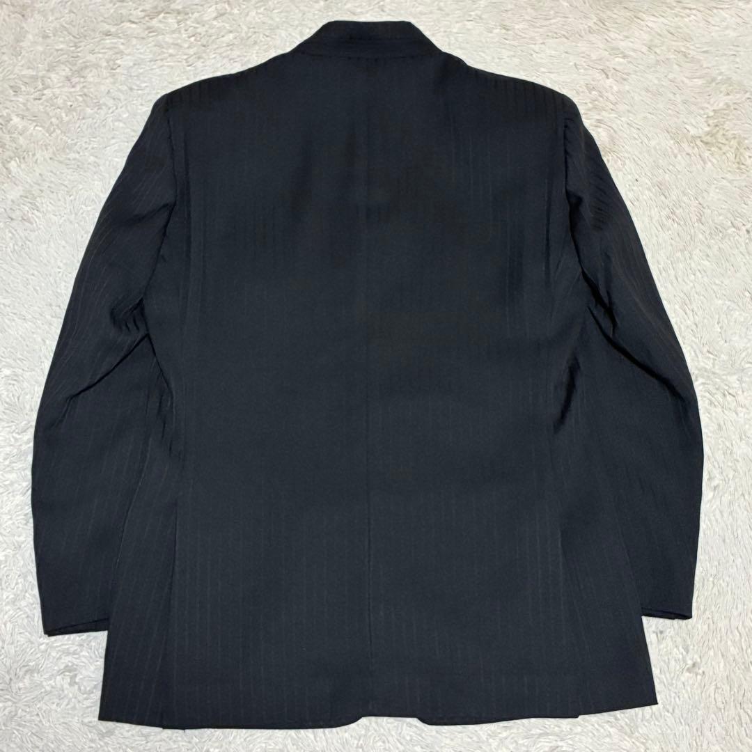 マオカラー 美品 ブラック 黒 シャドーストライプ ジャケット パンツ スーツ
