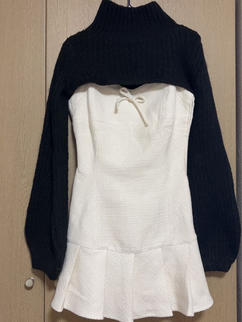 ワンピース Twiggy tweed mini dress white