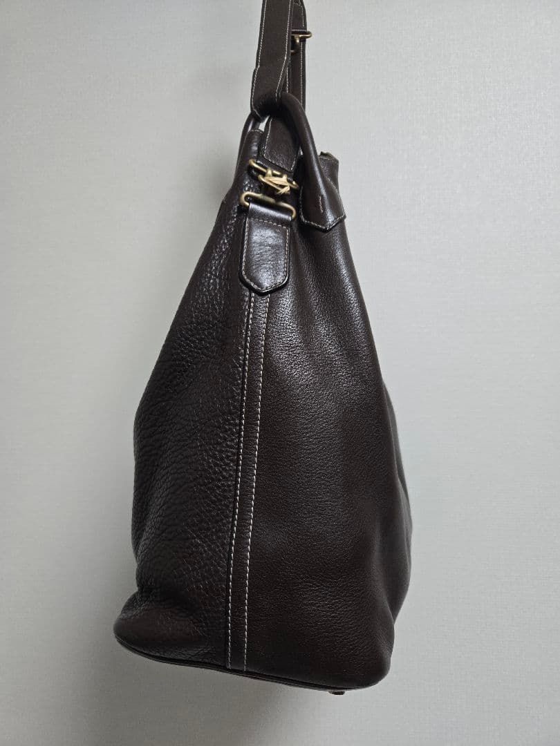 Cisei ダークブラウン レザー 2wayショルダーバッグ