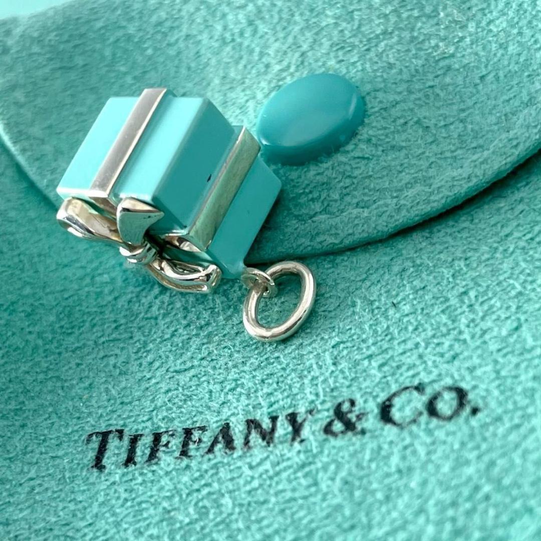 ティファニー プレゼント ボックス ブルー エナメル ペンダント YK7fe