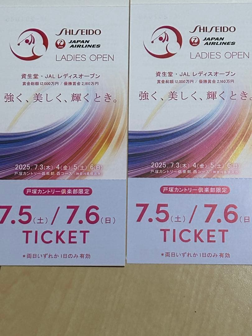 ひさ 資生堂 JAL レディースオープンチケット 2枚セットペア 戸塚