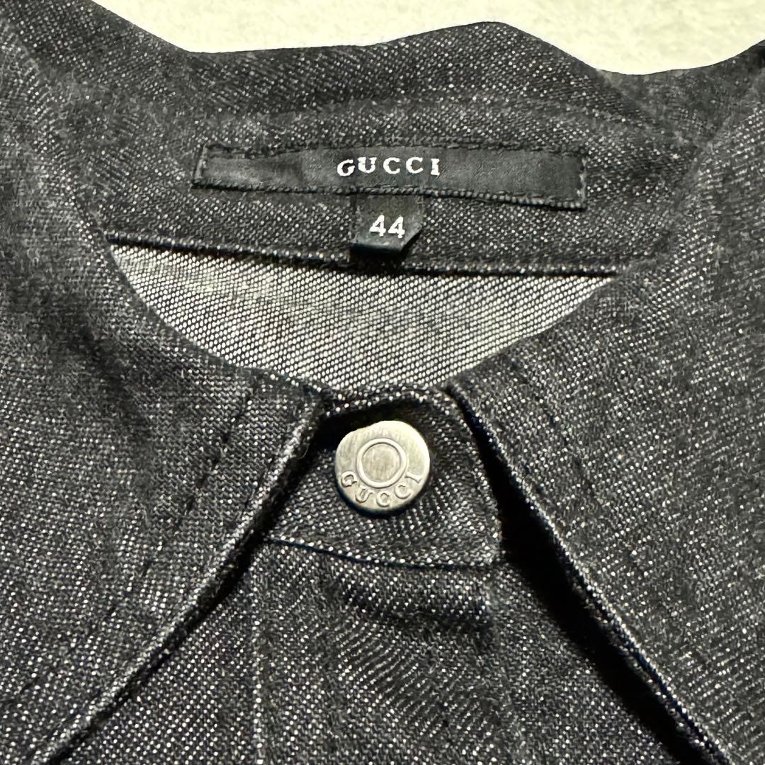 未使用級 グッチ デニムジャケット ブラック レディース Gジャン 44 L相当
