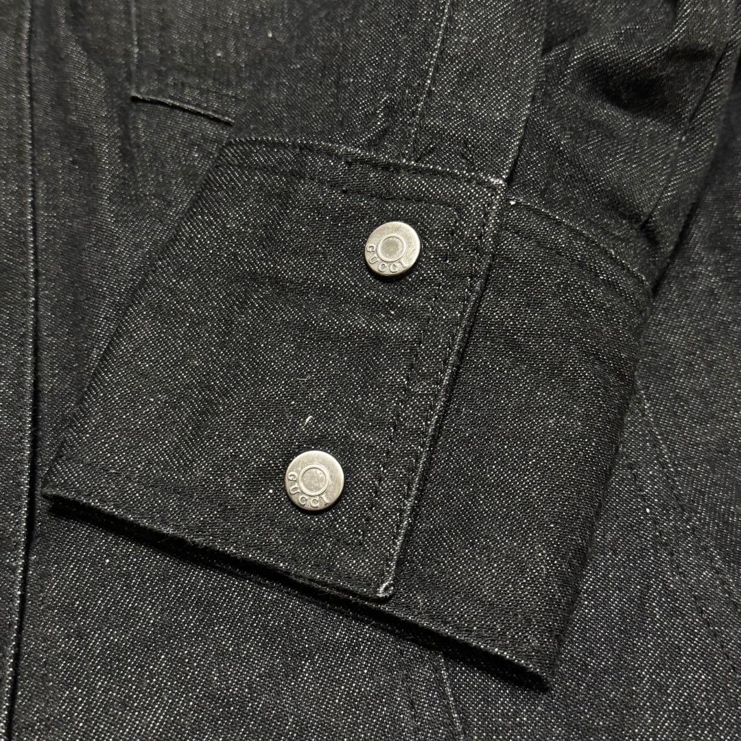 未使用級 グッチ デニムジャケット ブラック レディース Gジャン 44 L相当