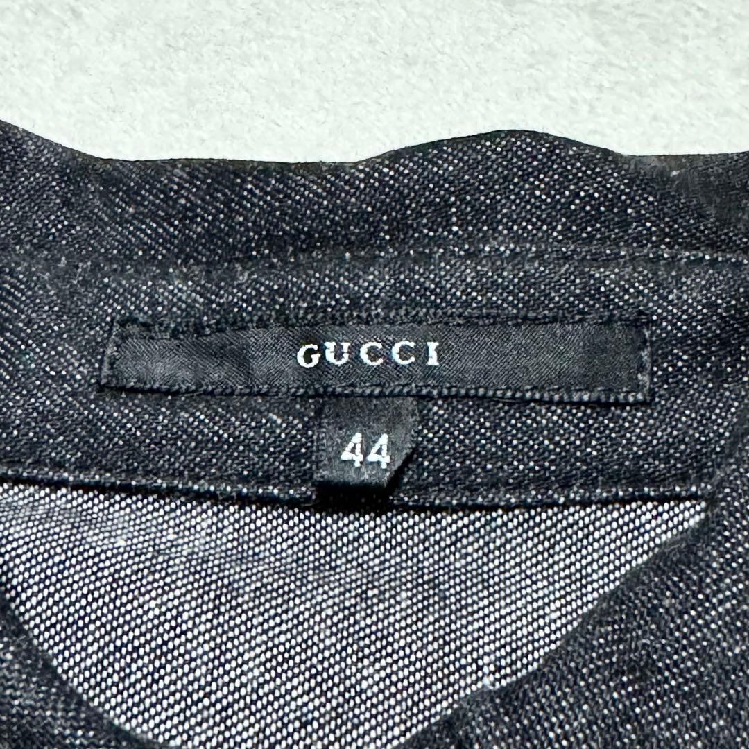 未使用級 グッチ デニムジャケット ブラック レディース Gジャン 44 L相当
