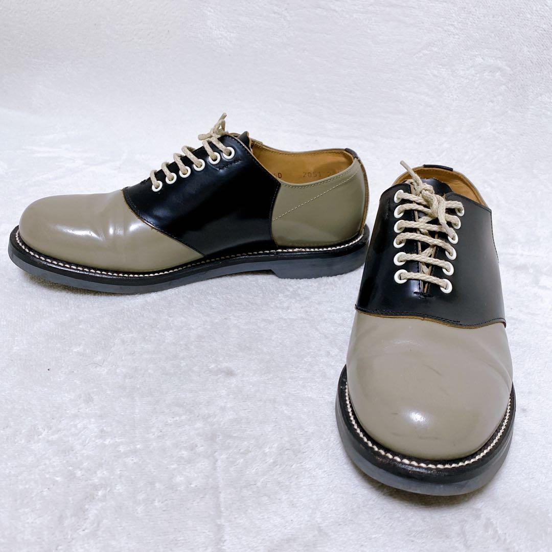 美品　REGAL　サドルシューズ　25.5cm　ブラック　グレー　バイカラー　黒