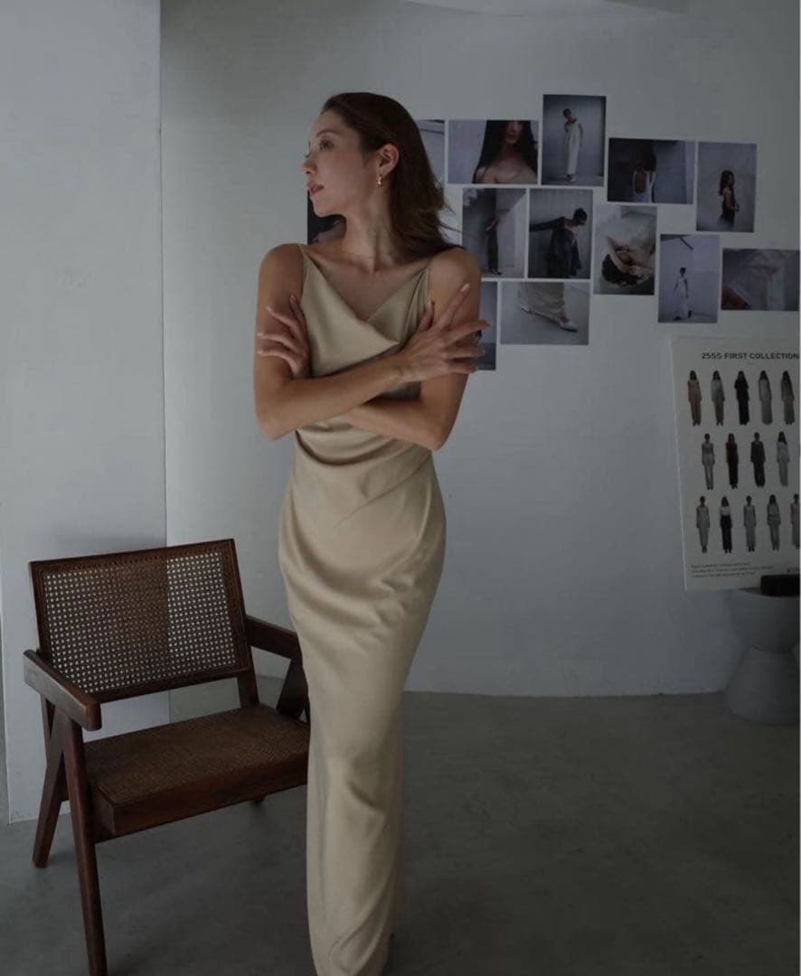 アシンメトリー ドレープ キャミ ワンピース KINO THE KEI