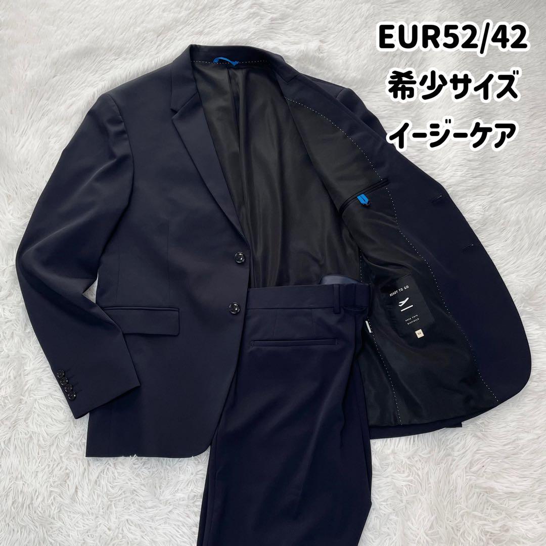 【2XL】ZARA セットアップ　スーツ　濃紺　EUR52/42 希少サイズ