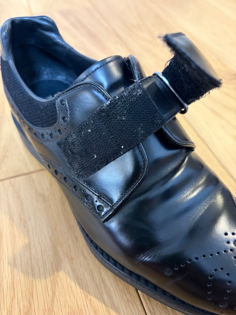 PRADA ブラック モンクストラップシューズ