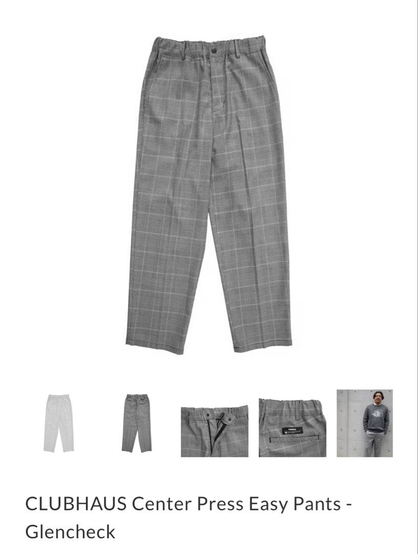 パンツ CLUBHAUS CenterPressEasyPants -Glencheck