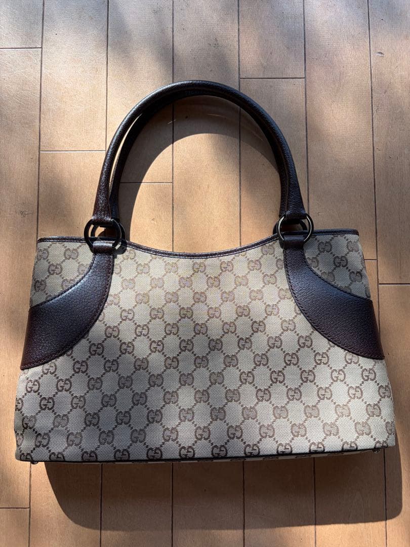 GUCCI ベージュ ブラウン ハンドバッグ