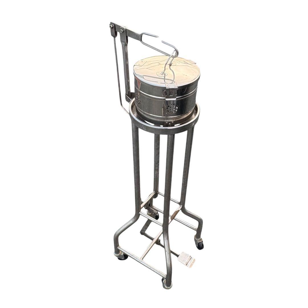 医療用カストスタンド　丸型カスト　ダストボックス　ヴィンテージ　レトロ