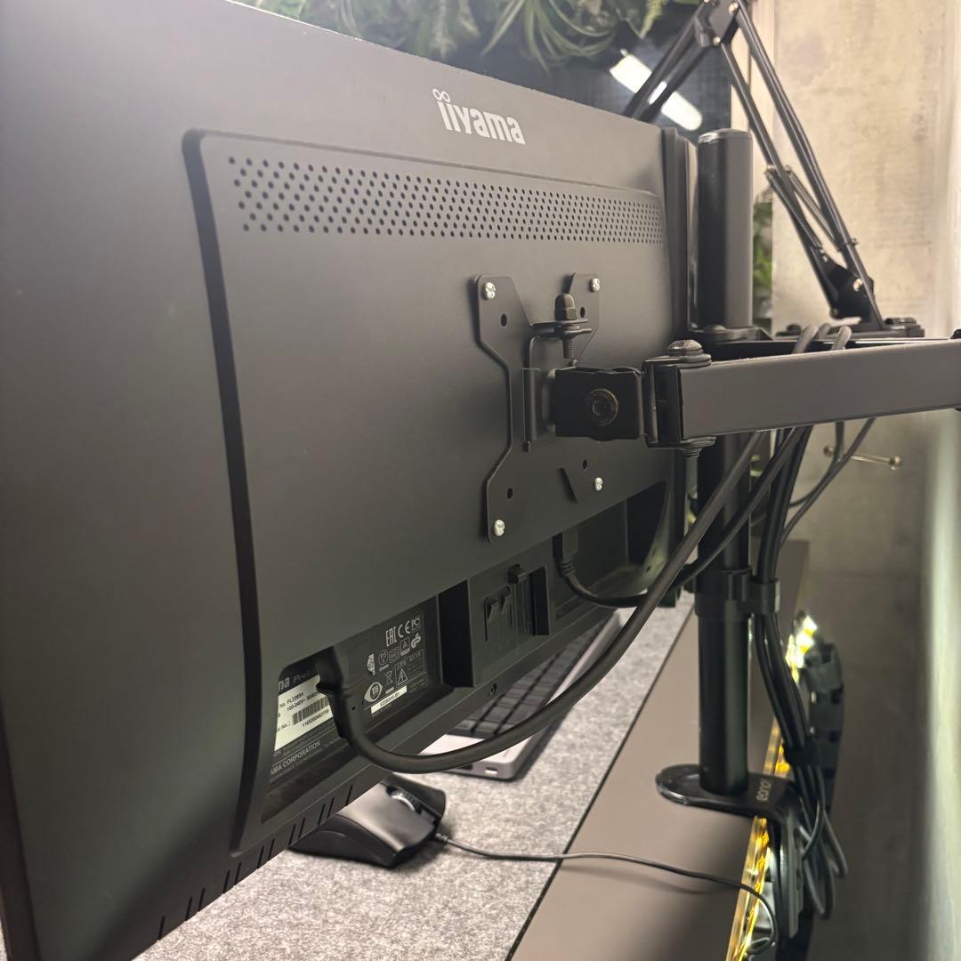 デュアルモニターセット】ASUS IIYAMAモニターアーム付 /定価6万円〜