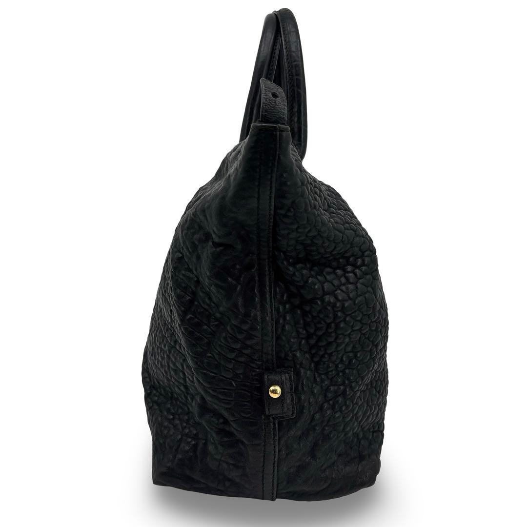 極美品】イブサンローラン ボストンバッグ　トートバッグ　型押し 　ロゴ　革