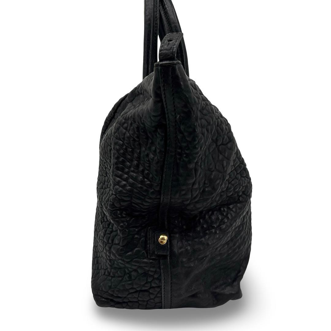 極美品】イブサンローラン ボストンバッグ　トートバッグ　型押し 　ロゴ　革