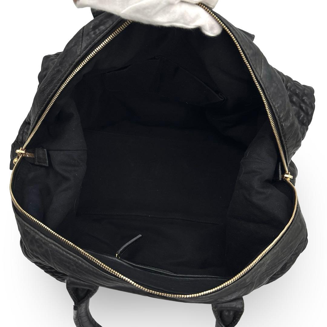 極美品】イブサンローラン ボストンバッグ　トートバッグ　型押し 　ロゴ　革