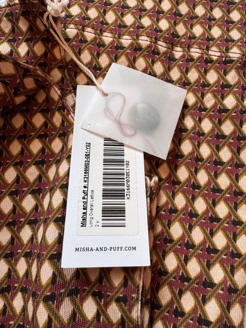 ロンパース・カバーオール Misha & Puff Long overall lattice