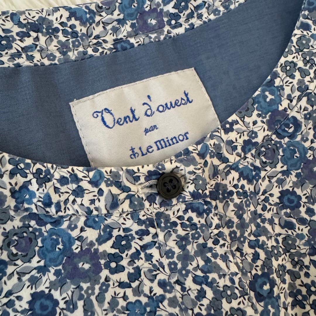 完売品✨新品級✨ルミノア リバティ 別注 クルーネック ロングワンピース ブルー