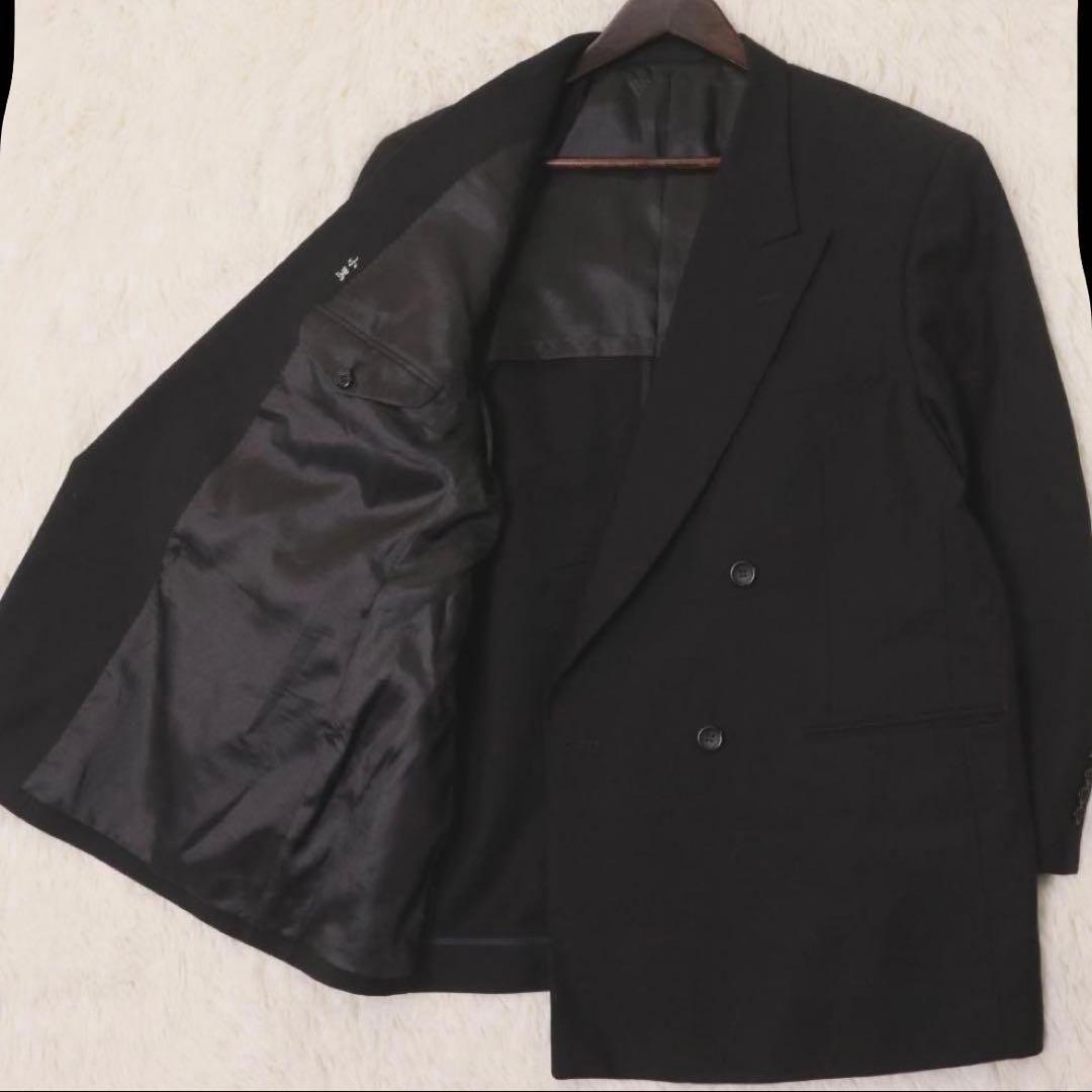 ジバンシー　ダブルブレスト　セットアップスーツ　黒　ブラック　ピークドラペル