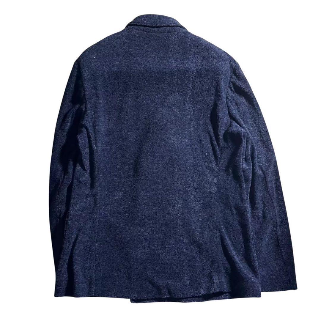 【極美品】最高峰 ジョルジオアルマーニ ダブル ニットジャケット ネイビー 52