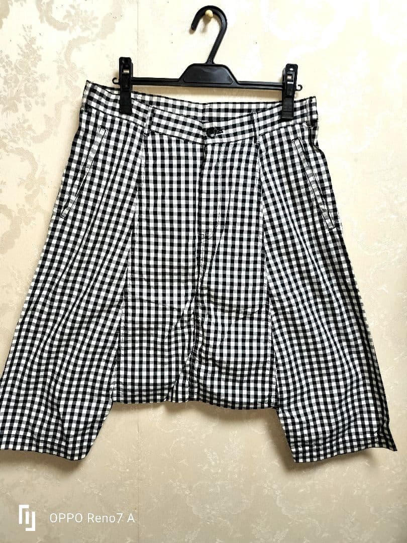 BLACKCOMMEdesGARCONS ショートサルエル　黒ギンガムチェック