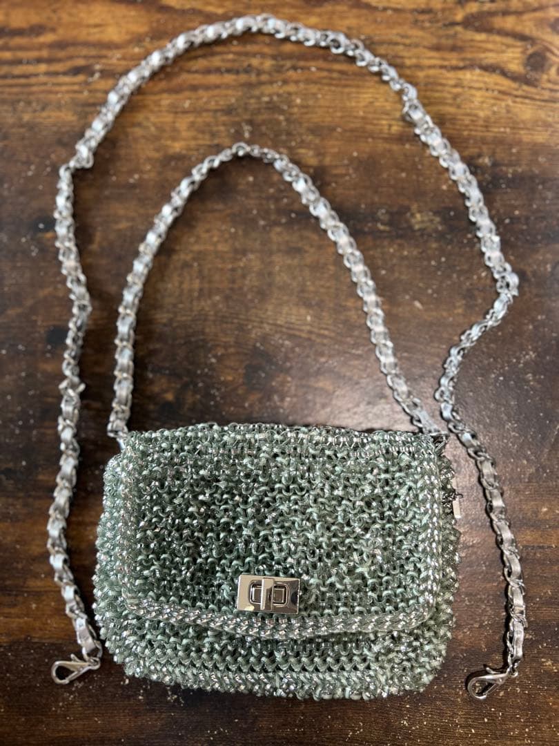 アンテプリマ　ルッケットミントグリーンパーティーバッグ