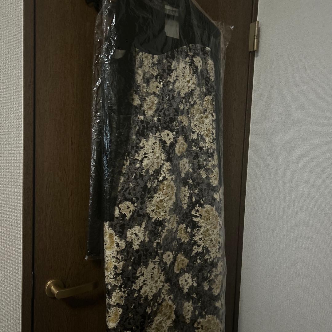 [etoll] ミアンダリングジャカードペンシルドレス　ブラウン