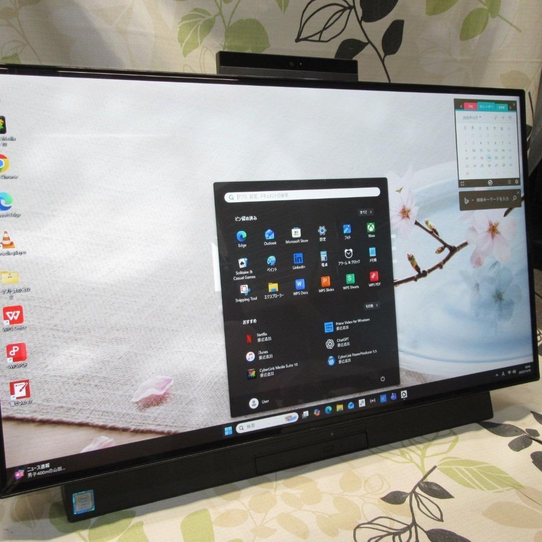 超大画面27インチWin11公式対応8世代i5/メ16/新品SSD+HDD/無線