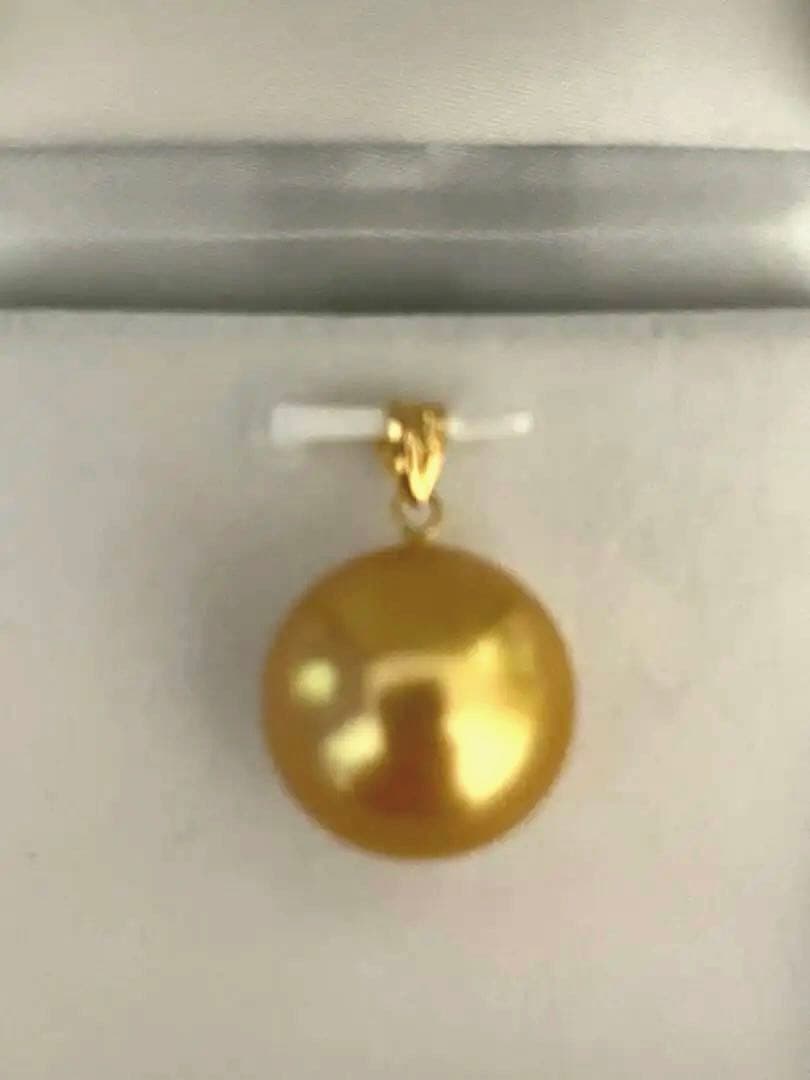 激安南洋白蝶真珠ペンダントナチュラル茶金　真珠科学研究所オーロラムーンレインボー