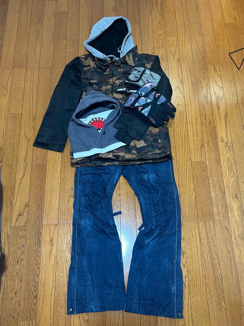 迷彩 デニム スノボウェア 6点セット