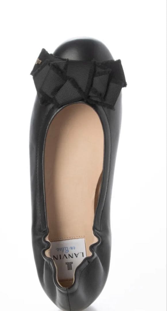 【LANVIN en Bleu】リボンモチーフバレエシューズ