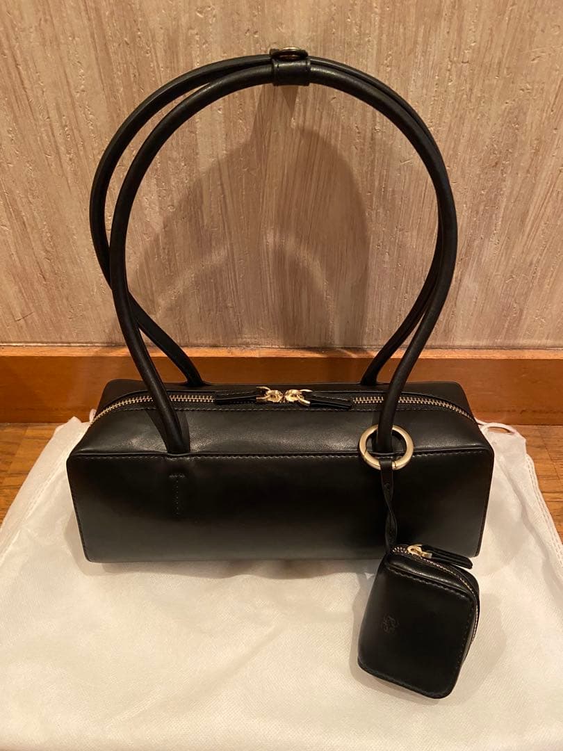 【SALONadametrope'】ミニポーチ付きスプリットレザーワイドバッグ