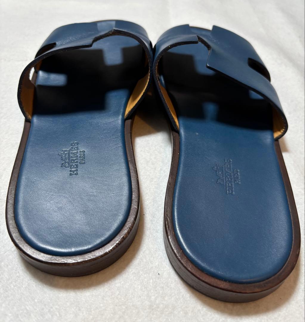 値下げ　HERMES エルメス イズミール メンズサンダル ネイビー 紺