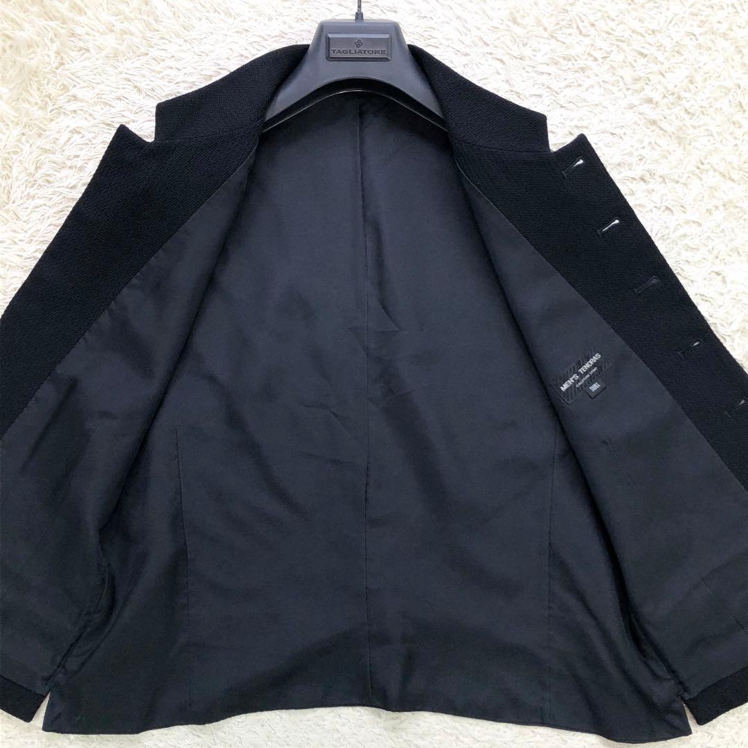 美品 メンズティノラス 3ピース スーツ セットアップ Sサイズ 凹凸 黒