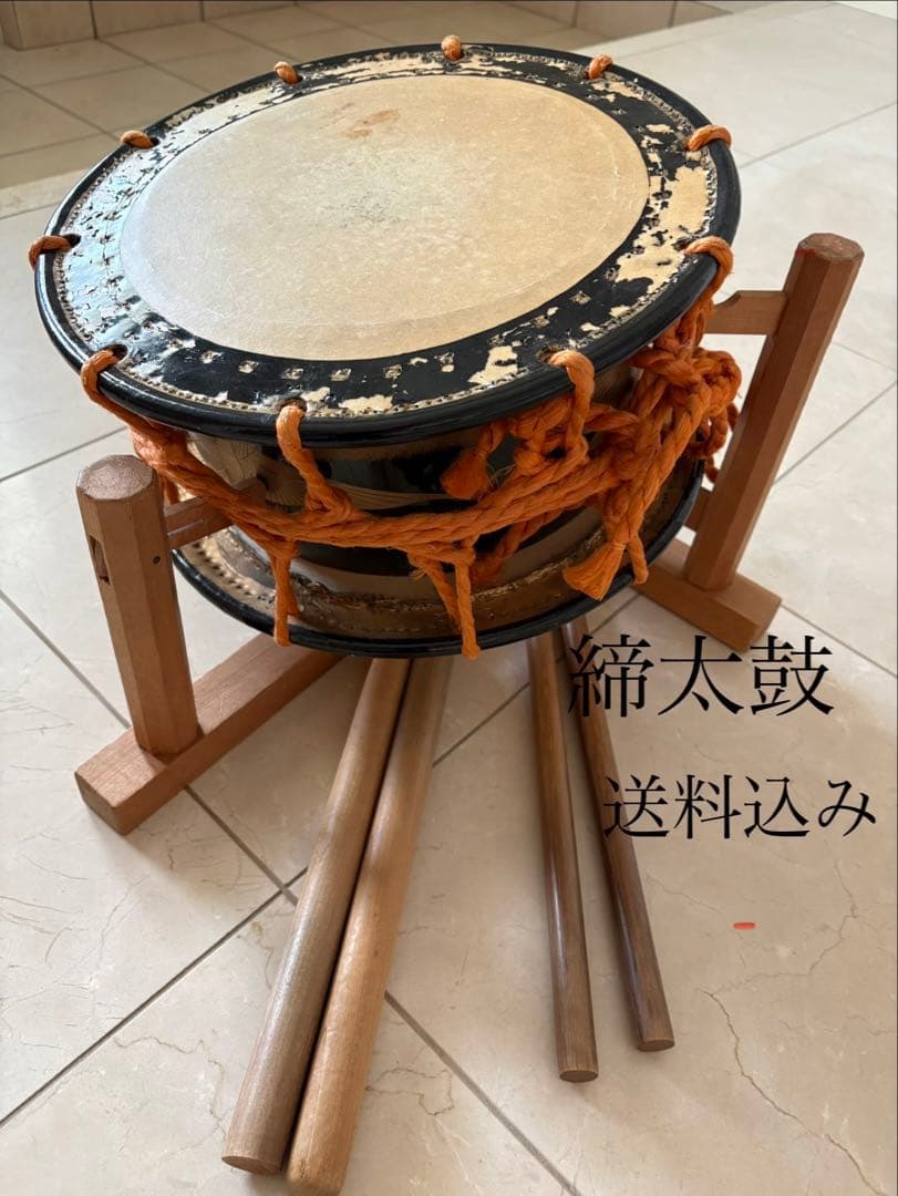 締太鼓 バチ2組付き　送料込み