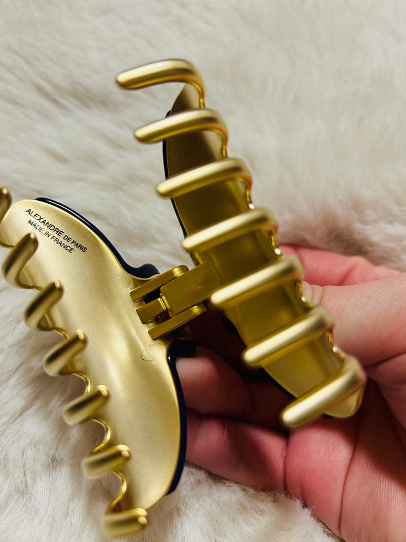 【新品未使用】ALEXANDRE DE PARIS ヘアクリップ ネイビー