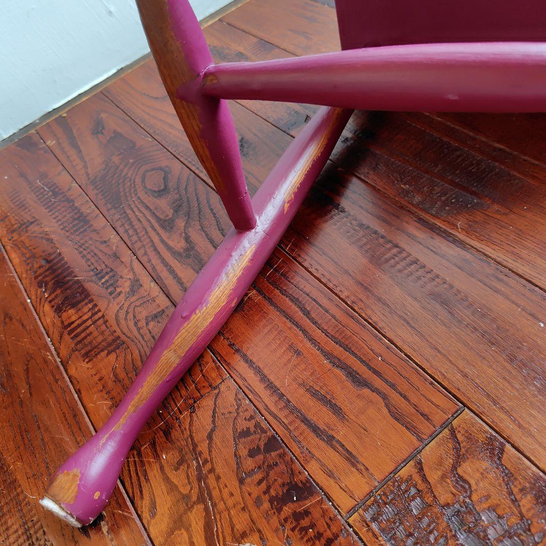 イギリス　ビンテージスツール　ピンクペンキ仕上げ