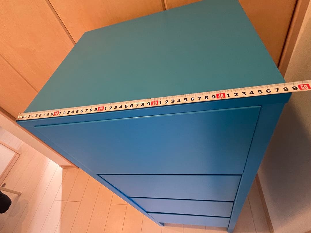 IKEA ノールドリ　NORDNI 木製チェスト　ブルー