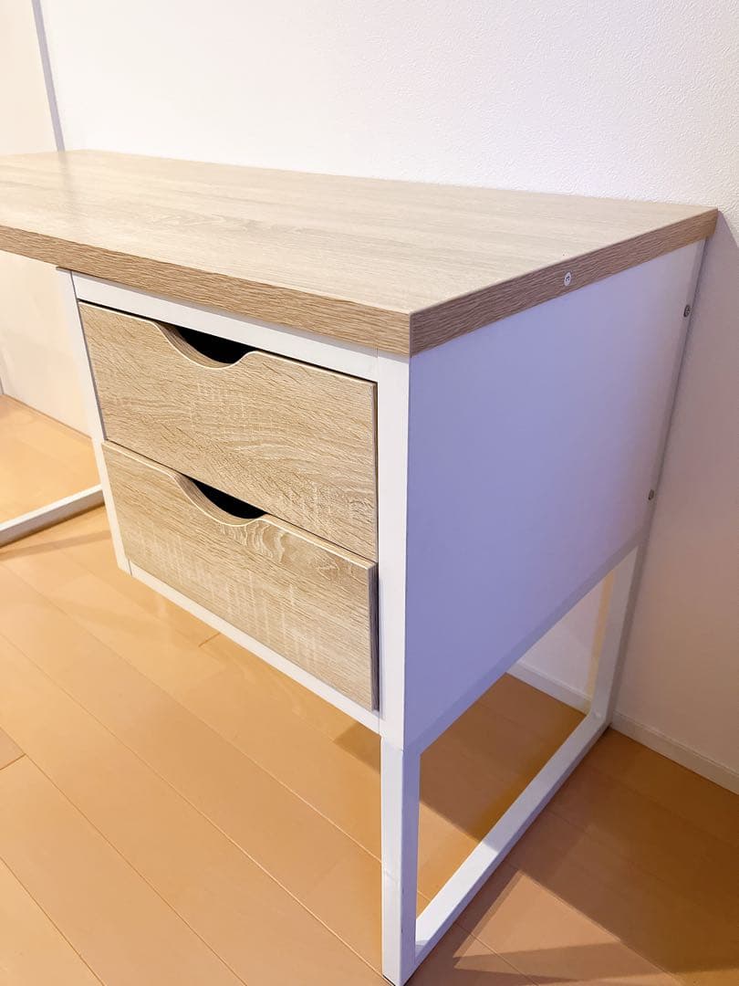 デスク パソコンデスク Norzy ナチュラル 幅120cm 引き出し付き