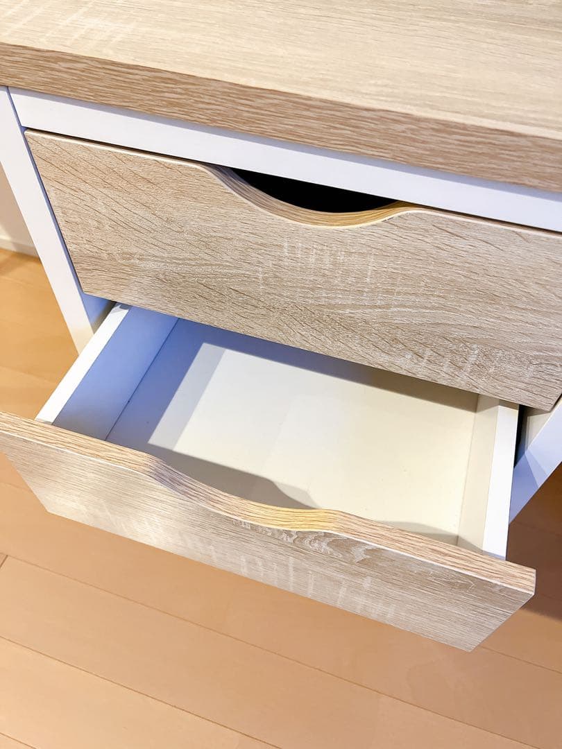 デスク パソコンデスク Norzy ナチュラル 幅120cm 引き出し付き