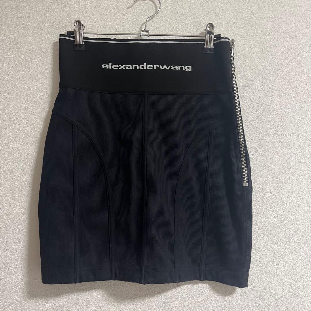 直営店購入本物Alexanderwang ロゴ エラスティック ミニスカート
