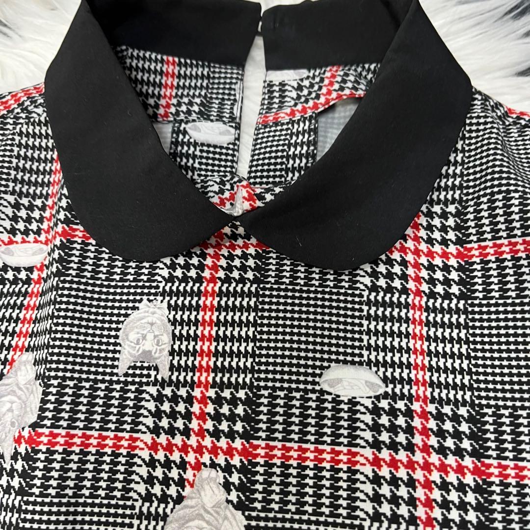 mmts　マミタス　しょこたん　グレンチェック　Aラインワンピース 総猫柄　F