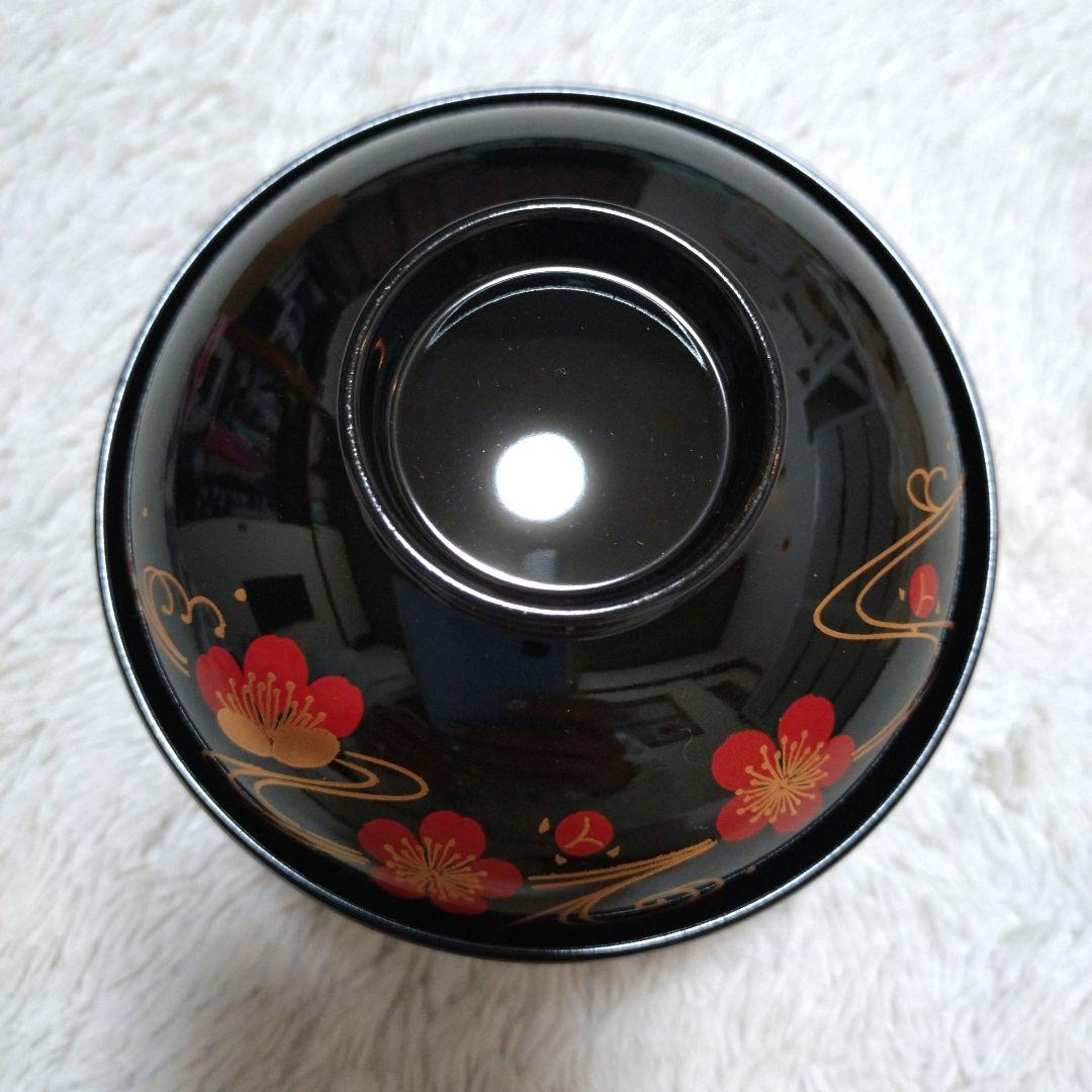 新品✬会津塗り　お吸い物椀蓋付き　流れ梅20客　漆器　桐箱入り
