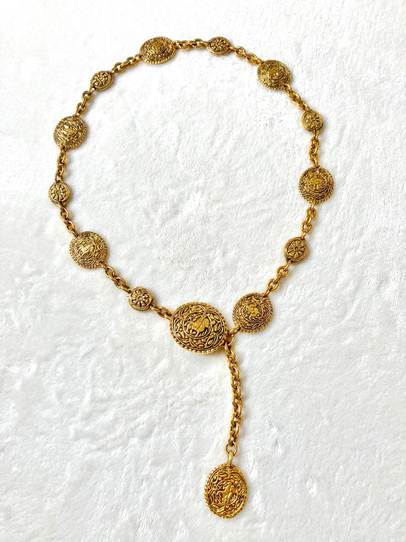 レア CHANELシャネル ビンテージゴールドチェーンベルト 乗馬 アンティーク