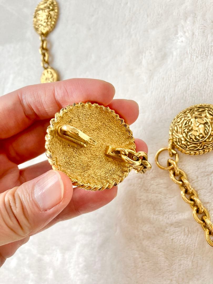 レア CHANELシャネル ビンテージゴールドチェーンベルト 乗馬 アンティーク