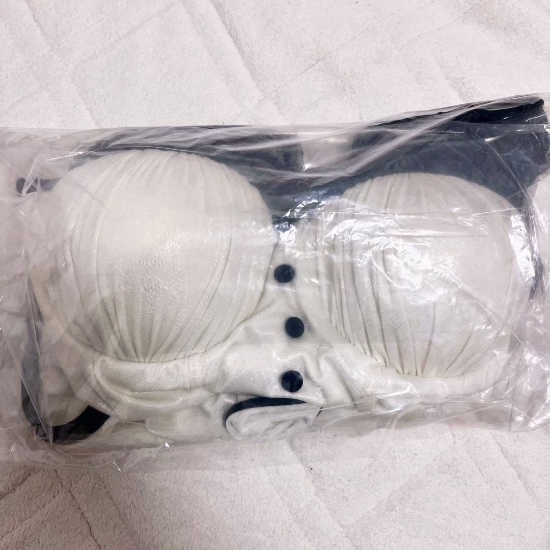 m me eme 水着 ドットチュールリボンバイカラースイムウェア