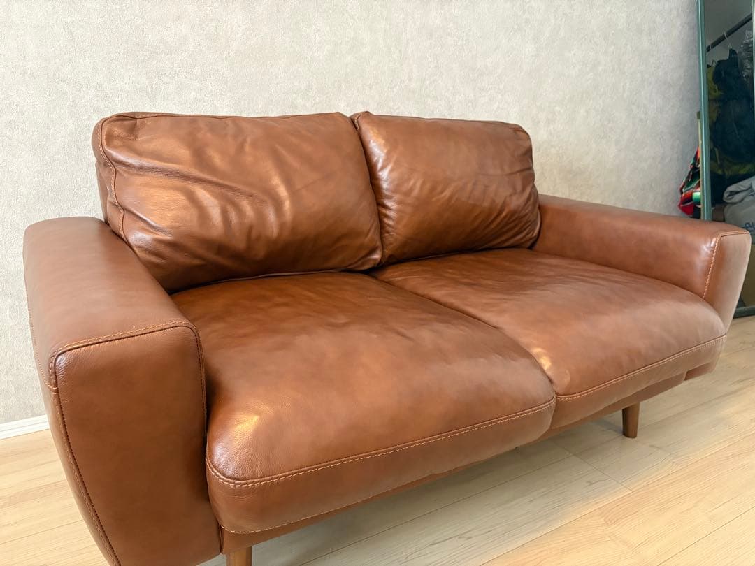 unico moln 2人掛けレザーソファ