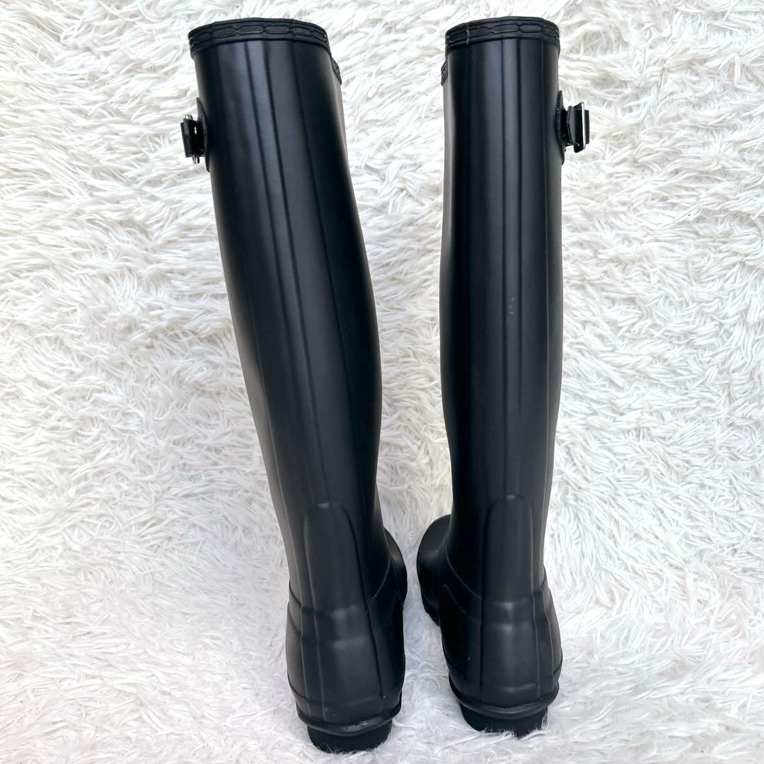 極美品✨HUNTER レインブーツ 黒 ロング ラバー レディース UK6