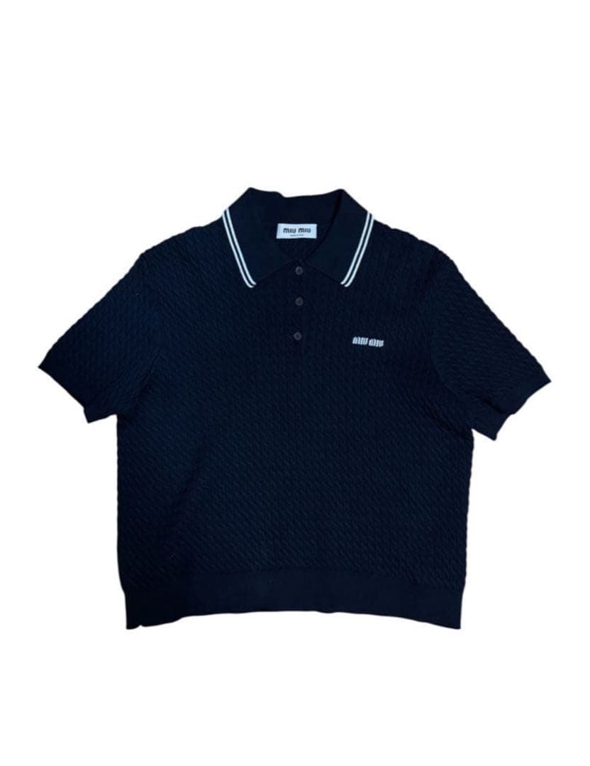 正規品 miu miu ケーブルニット ポロシャツ IVE ウォニョン着用