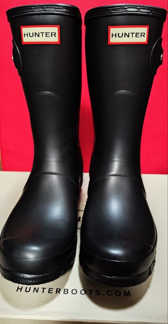 【新品未使用】HUNTER ブラック 長靴 バックル付き 24cm