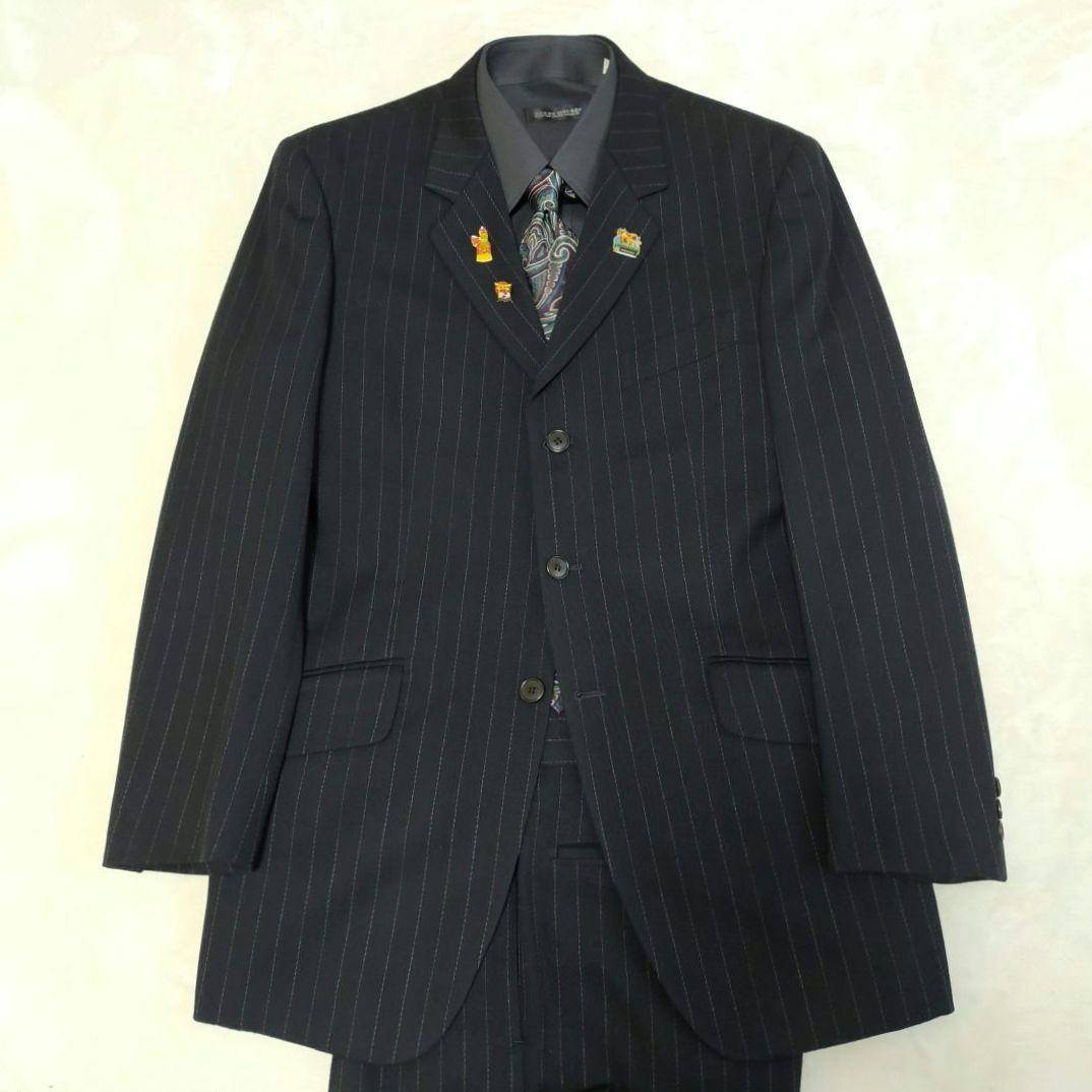 美品　90S　Paul Smith　ピンストライプ柄　3釦スーツ　Lサイズ